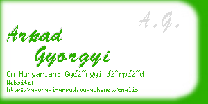 arpad gyorgyi business card